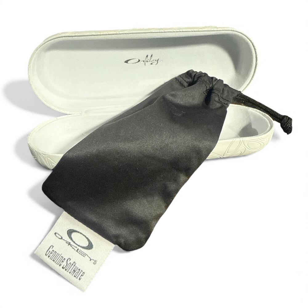 Oakley White Eyeglasses Case Sunglasses Embossed Hard Sided + Protective Clothe